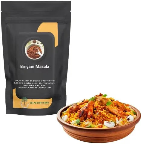 Kalpavirutcham Biriyani Masala | Aromatic Spice Blend for Veg & Non-Veg Biryani | Traditional South Indian Recipe - 100g - Orgoshops