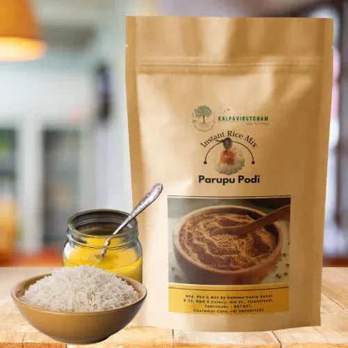 Kalpavirutcham Instant Rice Mix – Parupu Podi | Traditional South Indian Lentil Spice Powder - 1 kg - Orgoshops