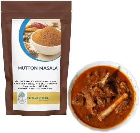 Kalpavirutcham Mutton Masala | Traditional South Indian Style Spice Mix | Flavorful Blend for Mutton Gravy & Curry - 100g - Orgoshops