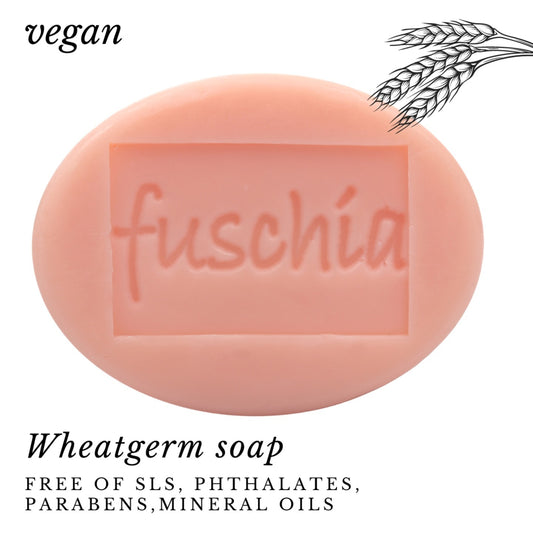 Fuschia - Wheatgerm Oil Natural Handmade Herbal Soap - 100g