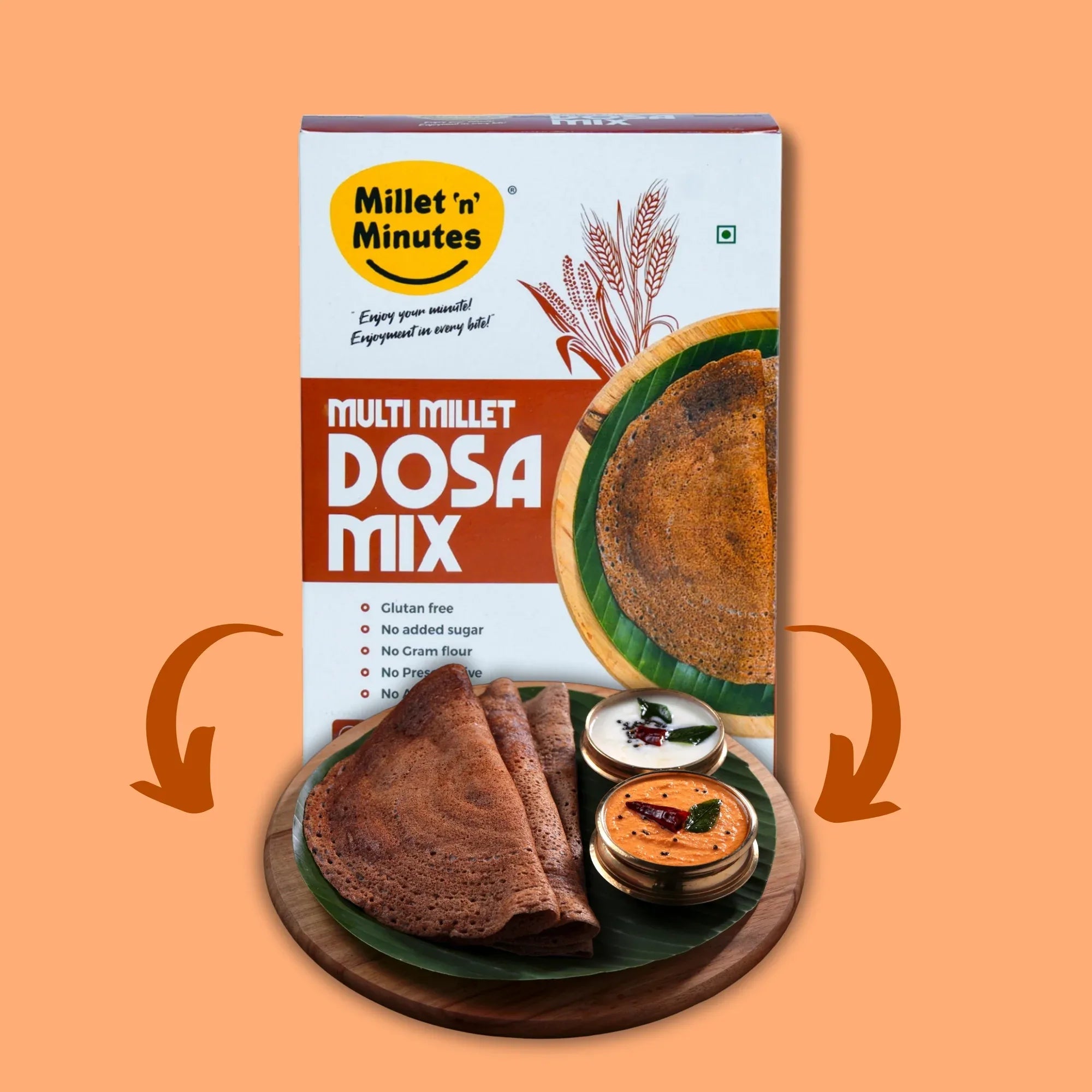 Millet 'n' Minutes Multi Millet Dosa Mix - 500 g - Orgoshops