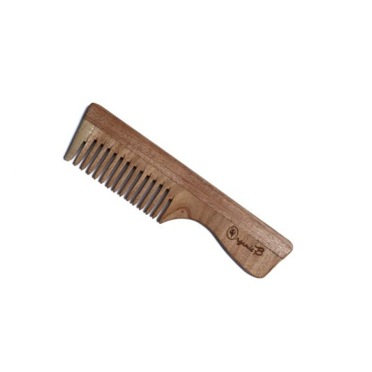 Organic B Wide Teeth Natural Neem Wood Comb-300gm