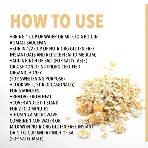 Nutriorgo Certified Organic Instant Oats - 2.5kg - Orgoshops