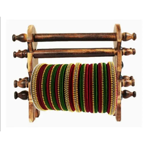 Handmade Silk Thread Bangle Maroon and Green Color (2.2 size) - Orgoshops