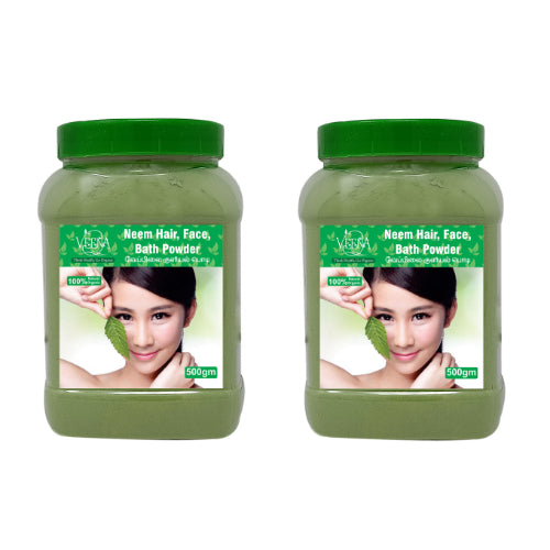 Veena Products Neem Bath Powder - 500g ( Pack of 2 )