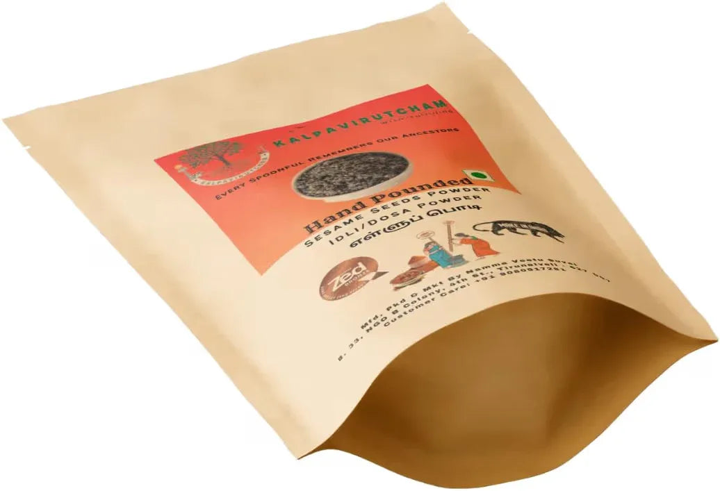 Kalpavirutcham Hand Pounded Sesame Seeds Powder for Idli/Dosa, Traditional Recipe - 100g - Orgoshops