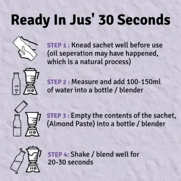 Jus Amazin 30-Second Almond Drink – Unsweetened (10X25g Sachets) - Orgoshops