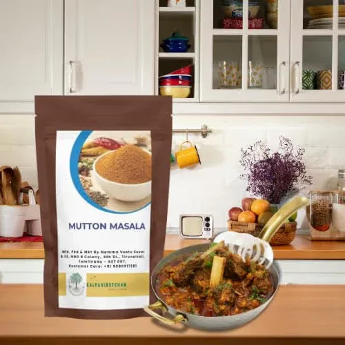 Kalpavirutcham Mutton Masala | Traditional South Indian Style Spice Mix | Flavorful Blend for Mutton Gravy & Curry - 100g - Orgoshops