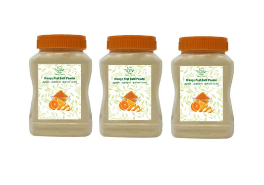 Veena products Orange Peel Bath Powder - 250g ( Pack of 3 )