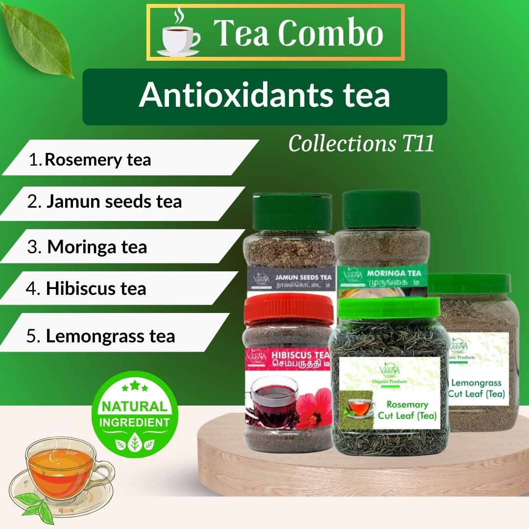 Antioxidants Tea Collections T11 | Combos 5 Products box 430 grams | Veena products