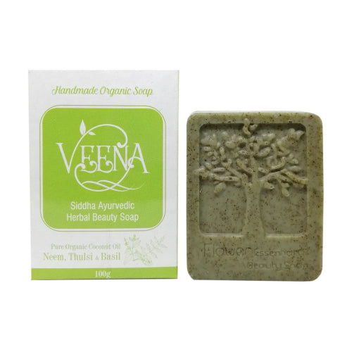 Veena products Neem & Thulsi Natural Essential Oil Soap - 100g ( Pack of 2 )