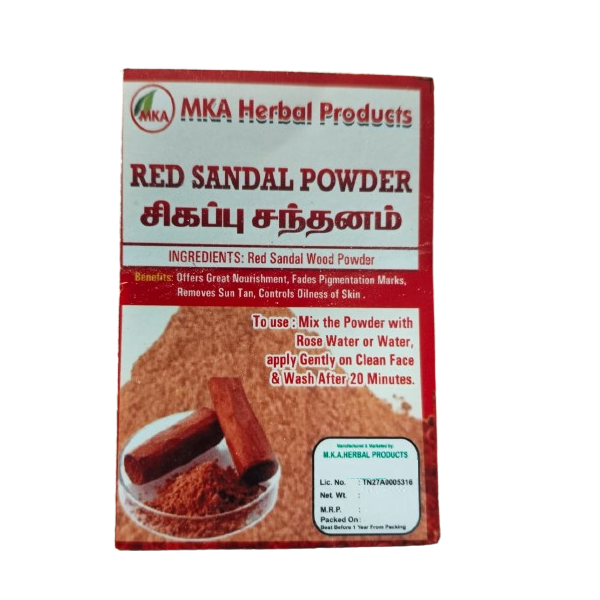 MKA Herbal Red Sandal Powder - 50 g (Pack of 2)