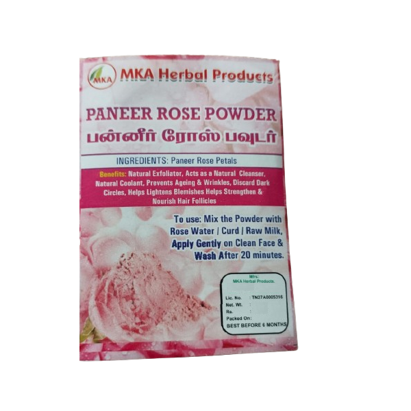 MKA Herbal Paneer Rose Powder - 50 g (Pack of 2)