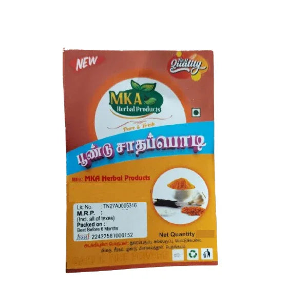 MKA Herbal Poondu Satha Podi - 100 g (Pack of 3) - Orgoshops