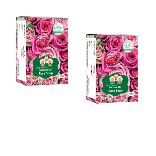 Veena products Rose Natural Soap - 100g ( pack of 2 )