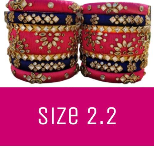 Silk Thread Set Bangles for Bride ( 2.2 size )