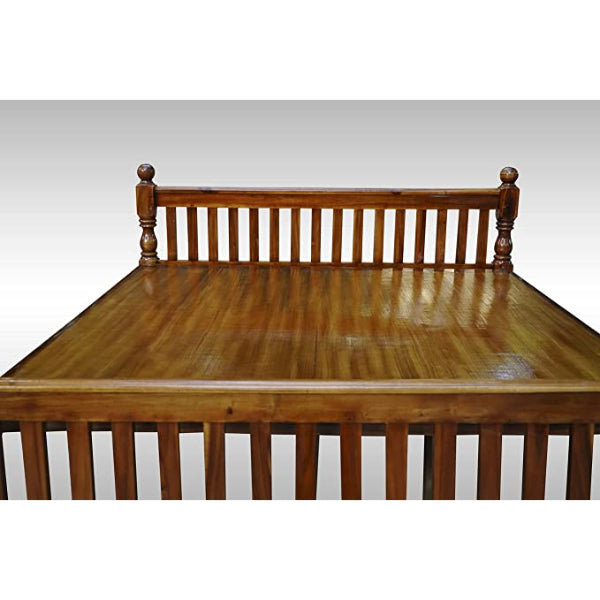 KPR Furniture Wooden Double Cot Bed Size - 75 × 48inches ( Brown )