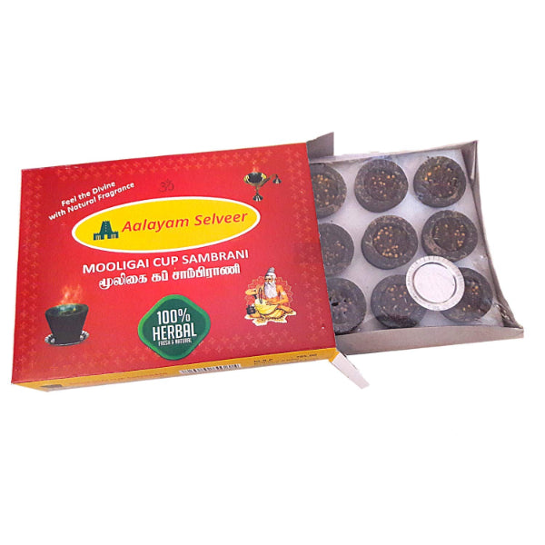 Herbal Sambrani Dhoop Cup | Mooligai Cup Sambrani - Pack of 2 Boxes(24Cups)