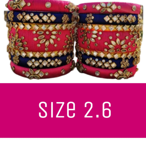 Silk Thread Set Bangles for Bride ( 2.6 size )