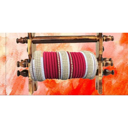Party wear Bangles for Womens and Girls (2.4 size) Red and White - Orgoshops