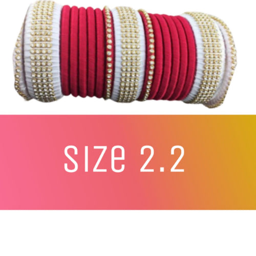 Party wear Bangles for Womens and Girls (2.2 size) Red and White