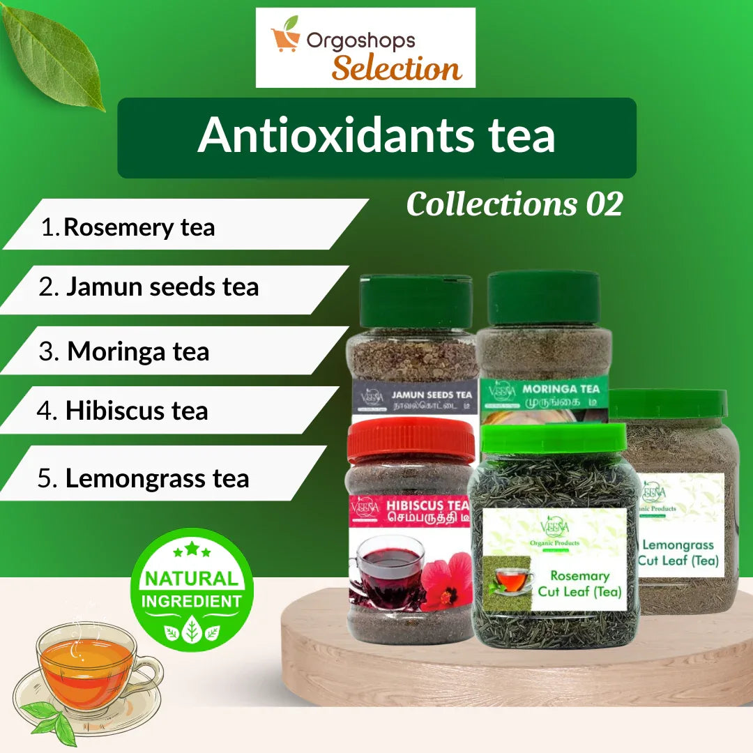 Veena Antioxidants Tea Collections 02 | Combos 5 Products box 430 grams - Orgoshops