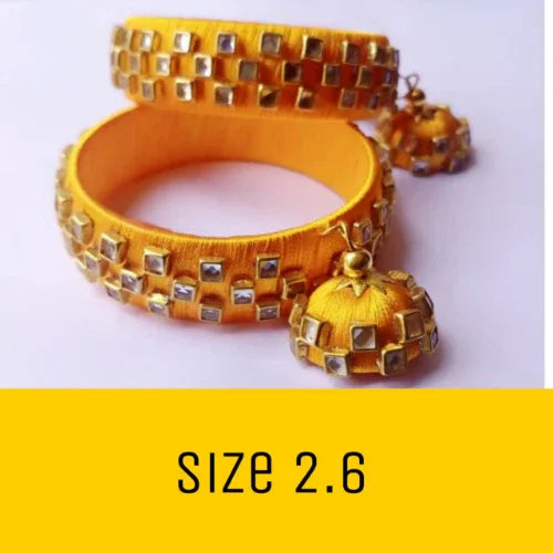Party wear Stylish Bangles for Womens and Girls (2.6 size) Yellow - Orgoshops