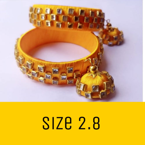 Party wear Stylish Bangles for Womens and Girls (2.8 size) Yellow