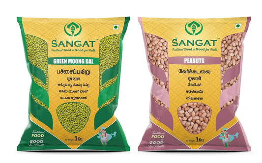 SANGAT : Green Moong Dal With Peanuts Each - 1 Kg (Pack)