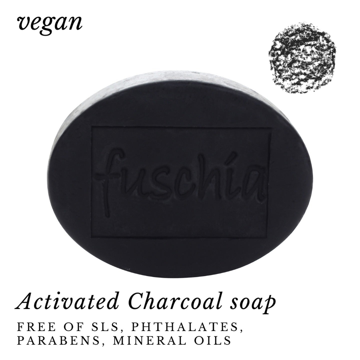 Fuschia - Activated Charcoal Natural Handmade Herbal Soap - 100g