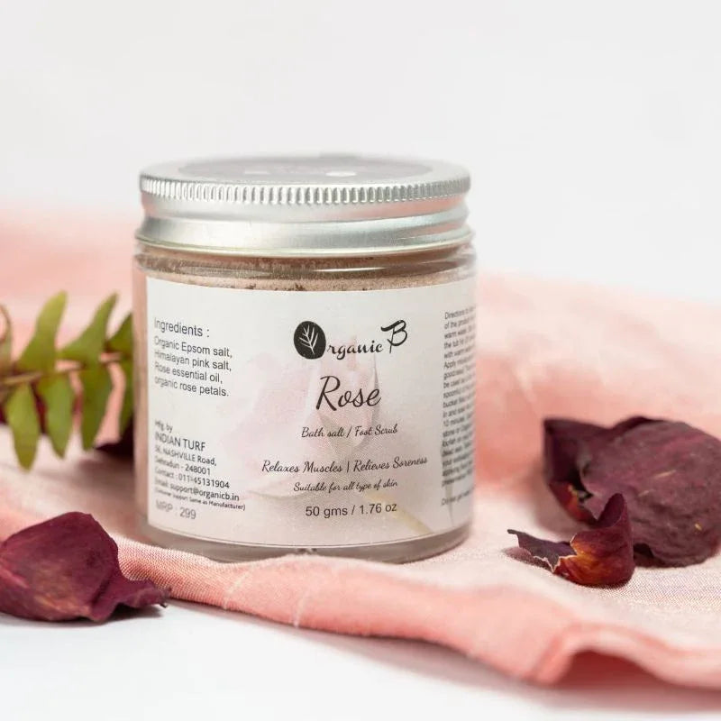 Organic B Rose Bath Salt-300gm - Orgoshops