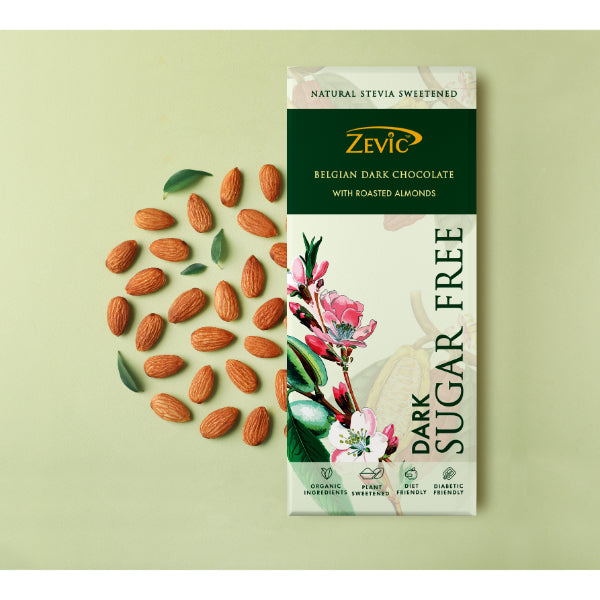 Zevic Stevia Chocolate with Roasted Almonds 40 gm