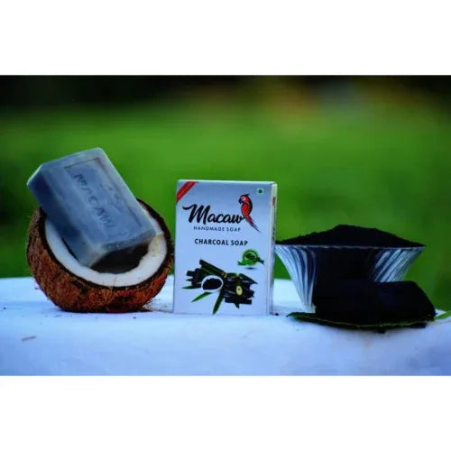 Macaw Herbal Charcoal and Bentonite Clay Soap - 200g (Pack of 2) - Orgoshops