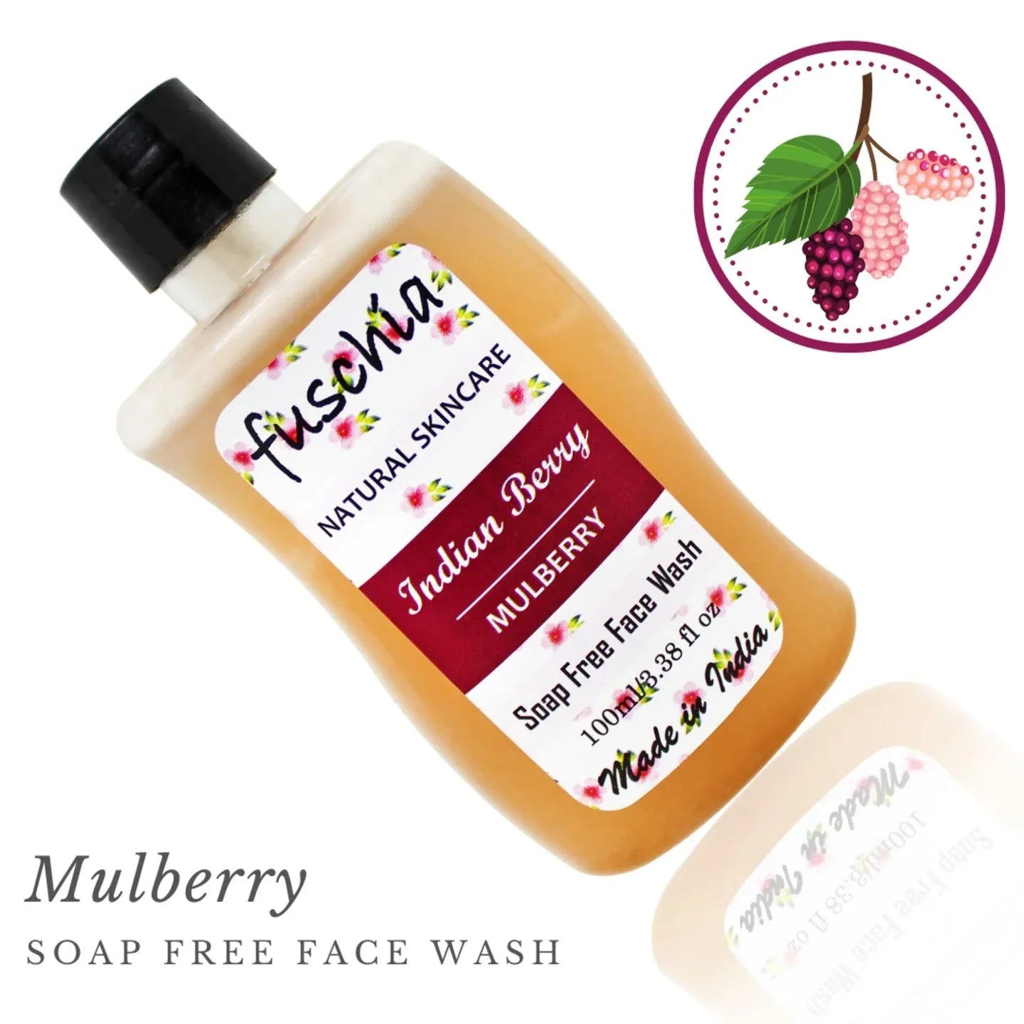 Fuschia Indian Berry - Mulberry Soap Free Face Wash - 100ml - Orgoshops