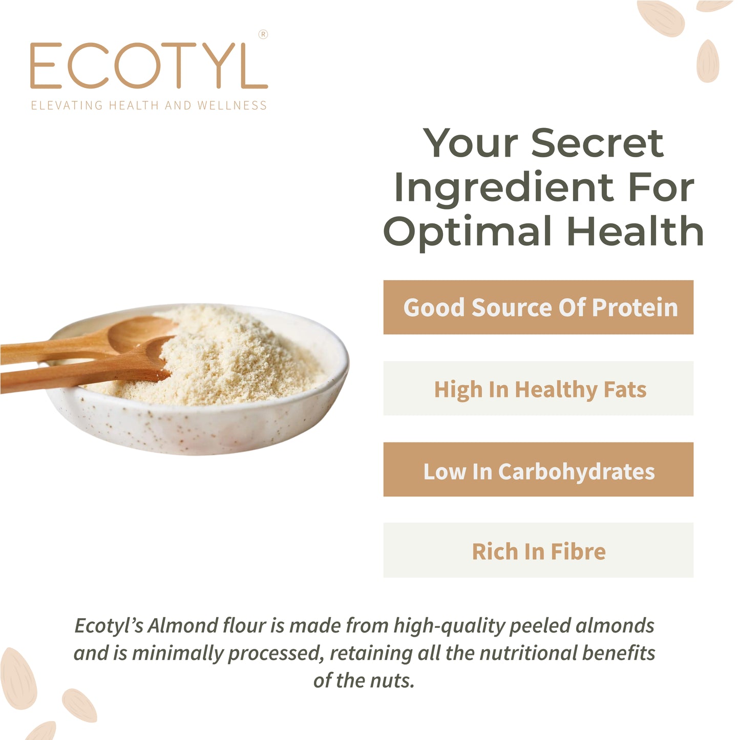 Ecotyl Almond Flour (Blanched) | Gluten Free | Keto Friendly  - 200g