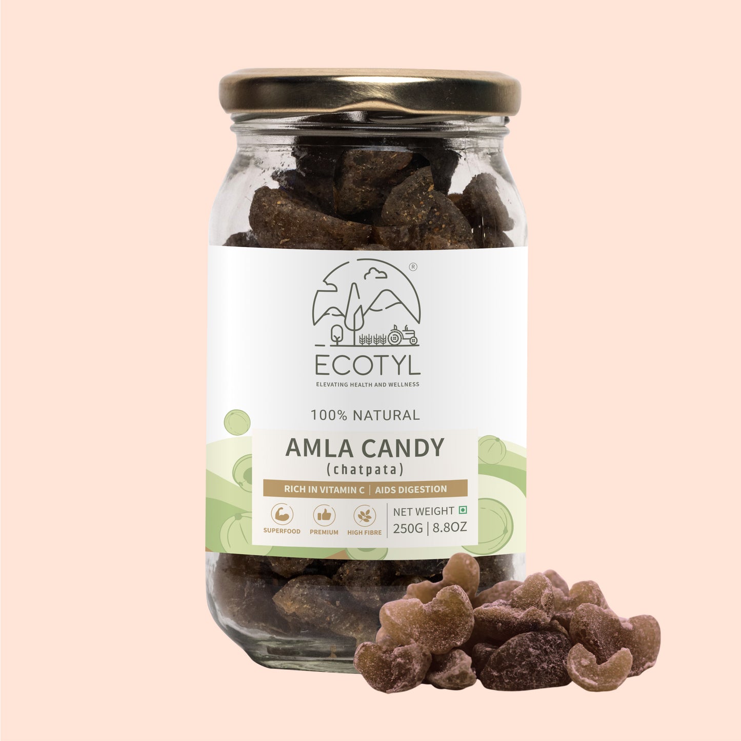 Ecotyl Amla Candy (Chatpata) | After Meal Digestive | Good for Gut Health  - 250g