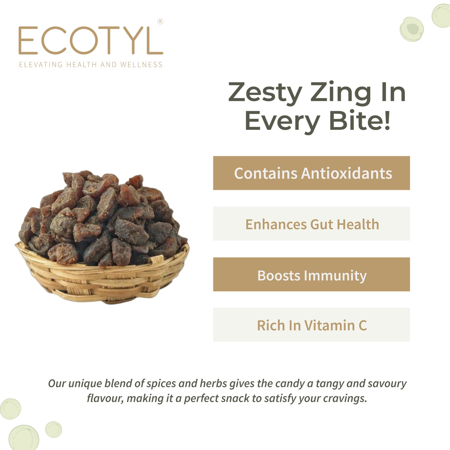 Ecotyl Amla Candy (Chatpata) | After Meal Digestive | Good for Gut Health  - 250g