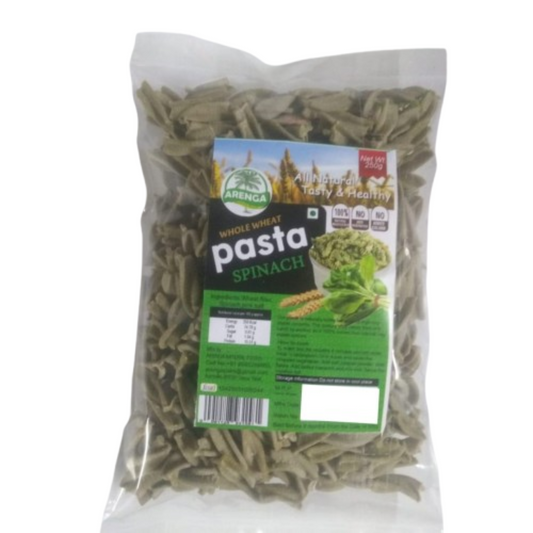 Arenga Whole Wheat Pasta Spinach / Pasalai Keerai Pasta / Paalak Pasta / Palakura Pasta / Chira Pasta - 250 g