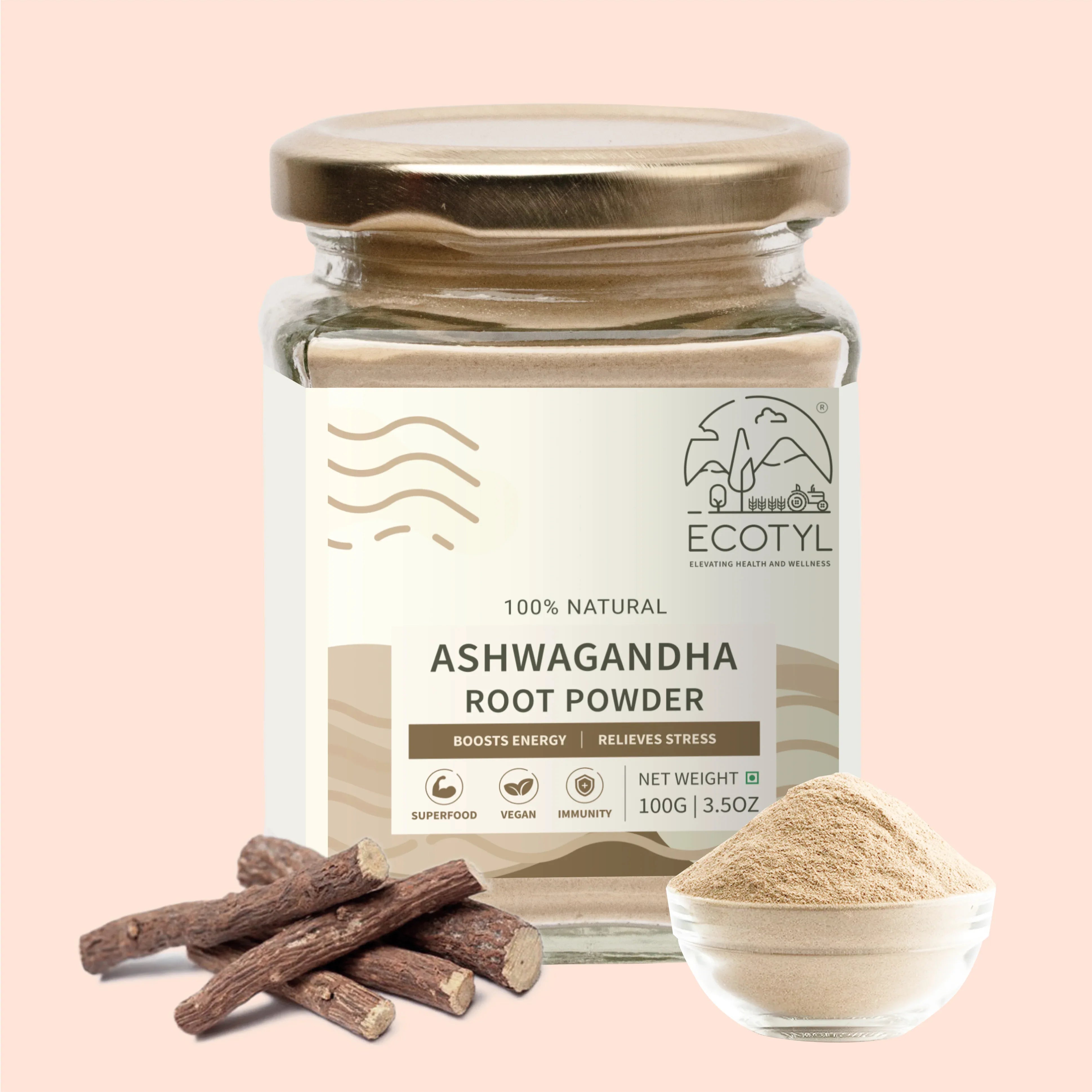 Ecotyl Ashwagandha Root Powder | Energy Booster - 100g - Orgoshops
