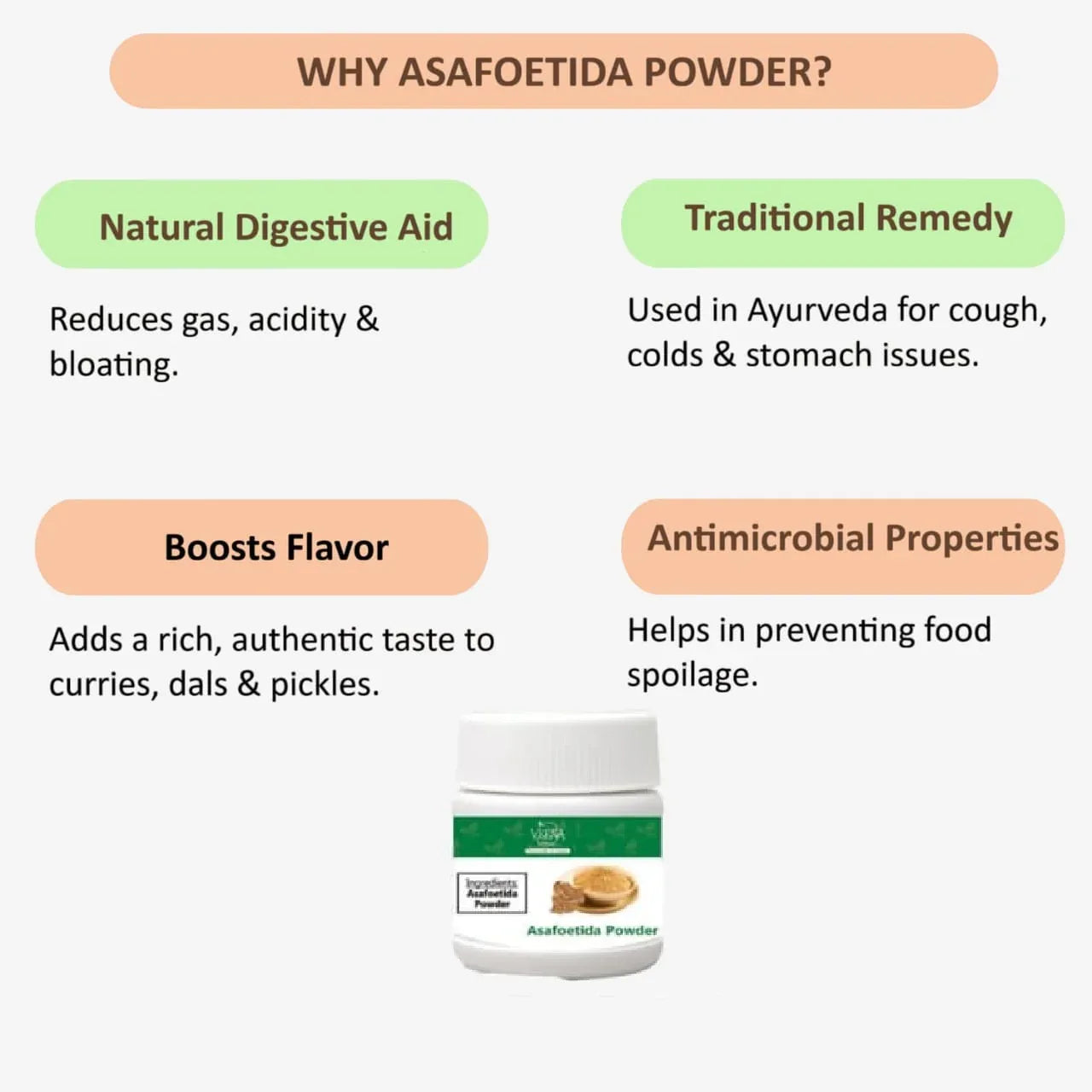 Veena Asafoetida Powder- Perungayam Powder - 50g ( Pack of 3 ) - Orgoshops