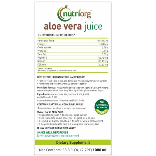 Nutriorg Aloevera Juice - 1000ml