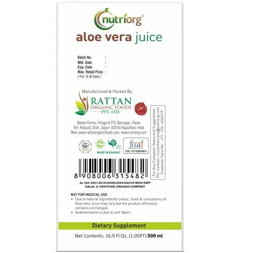 Nutriorgo Aloevera Strawberry Juice - 500ml - Orgoshops