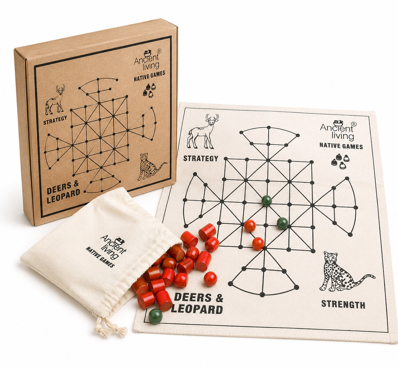 Anciant living Deer's and Leopard's Board Game