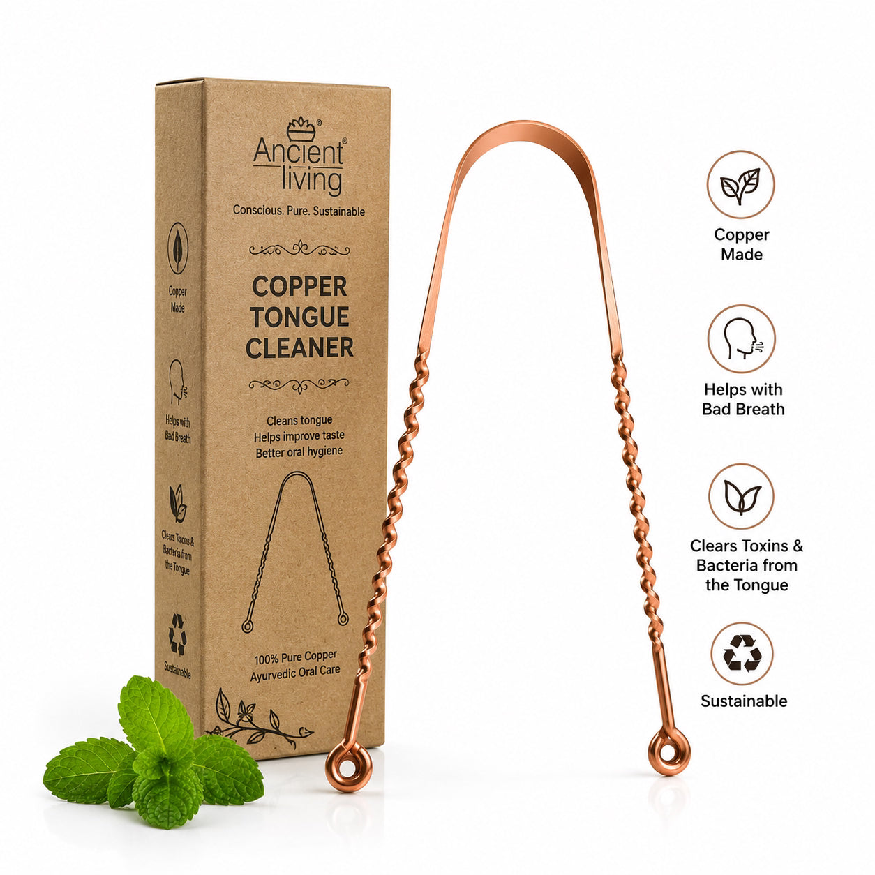 Ancient Living Copper Tongue Cleaner