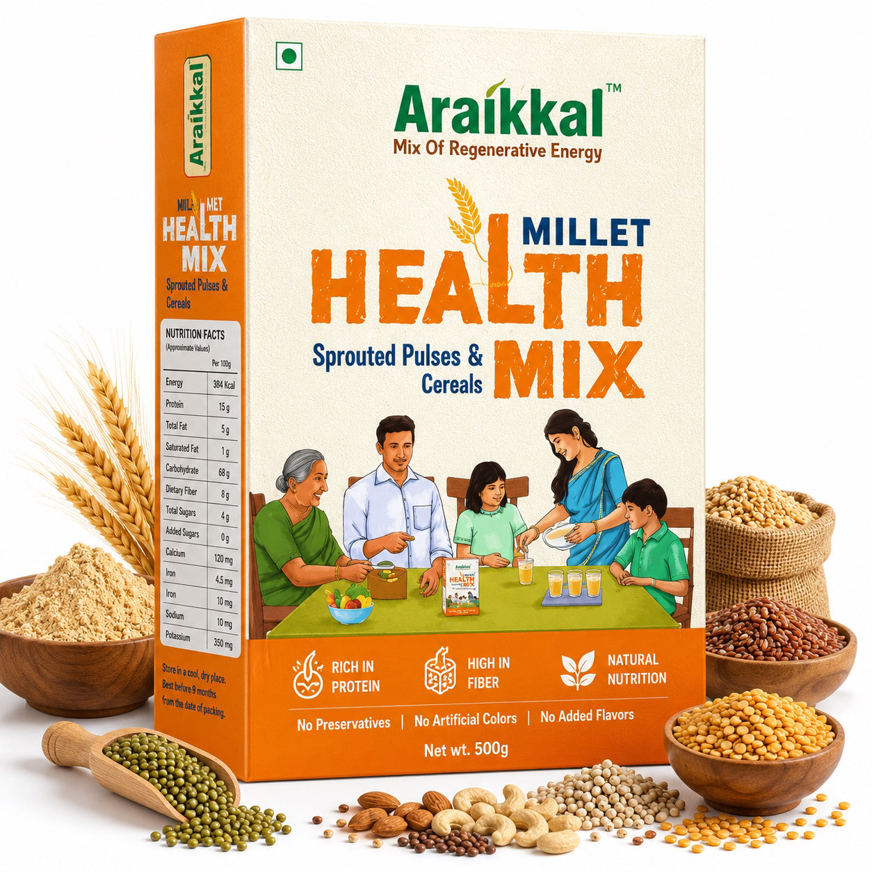 Araikkal Sprouted Health Mix Powder / Mulaikattiya Sathumaavu - 500 g