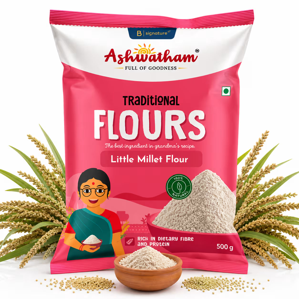Ashwatham Little Millet Flour / Saamai / Saamai Maavu - 500 g