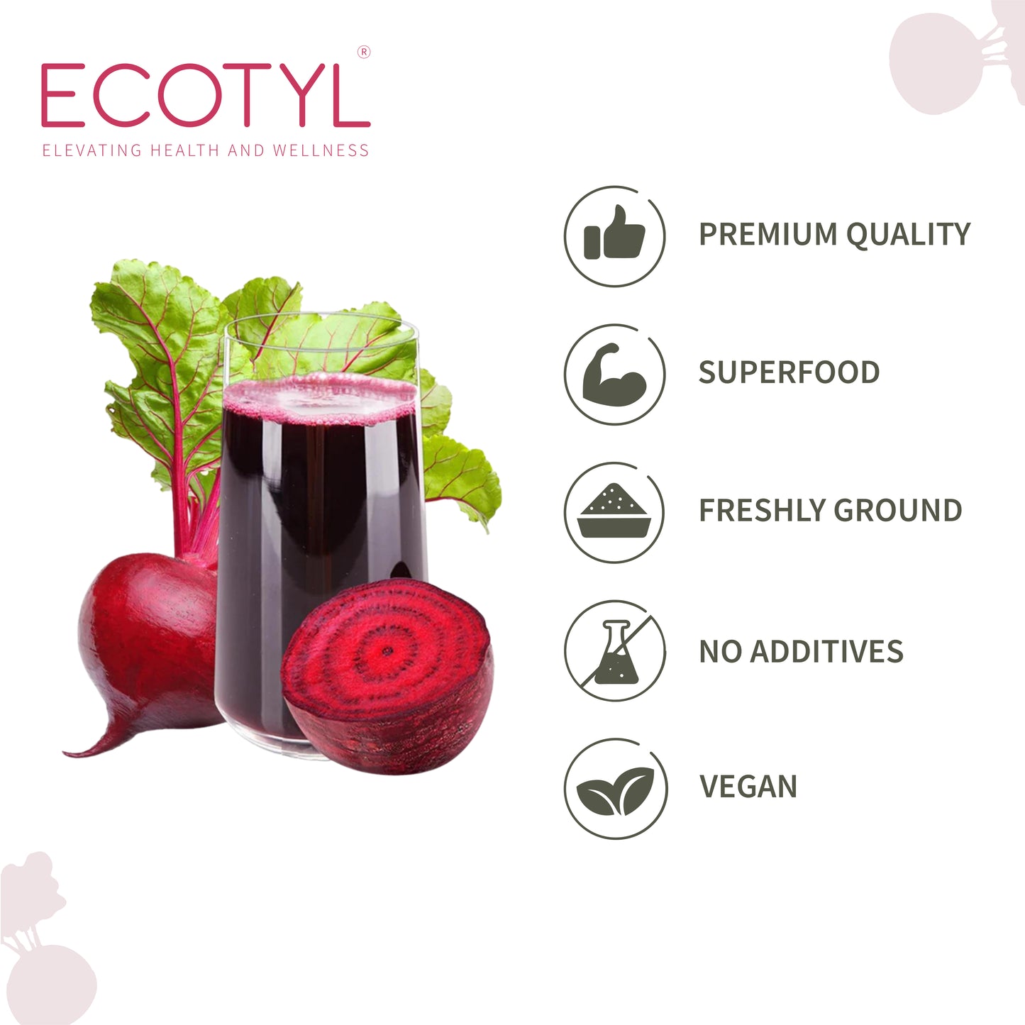 Ecotyl Beetroot Powder | Boosts Metabolism | Good For Skin -  100g
