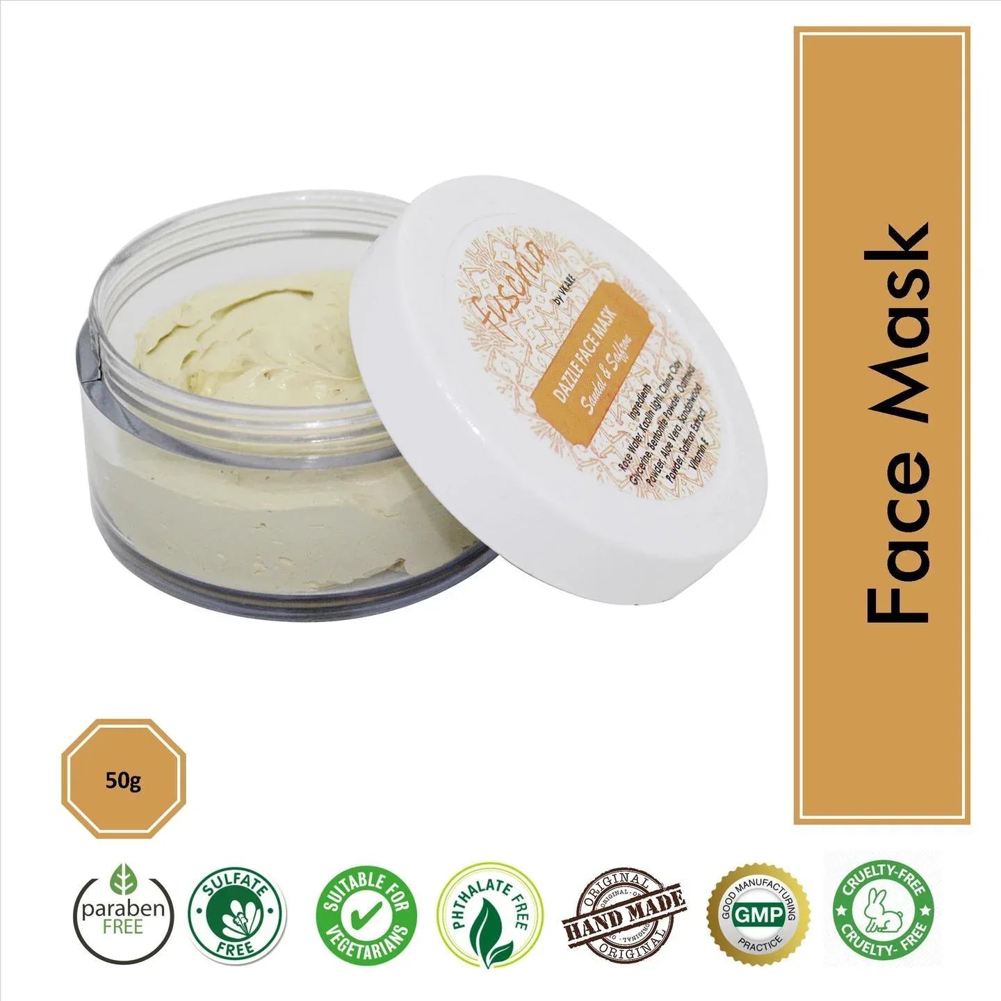 Fuschia Dazzle Face Mask - Sandal & Saffron - 50g - Orgoshops