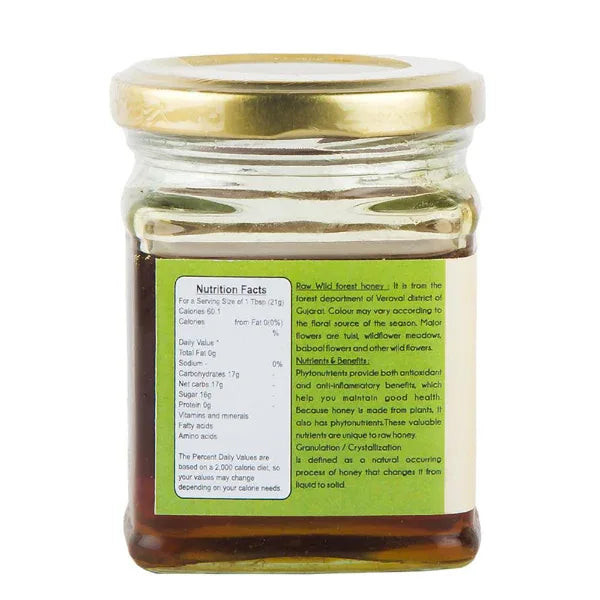 Back label of honey