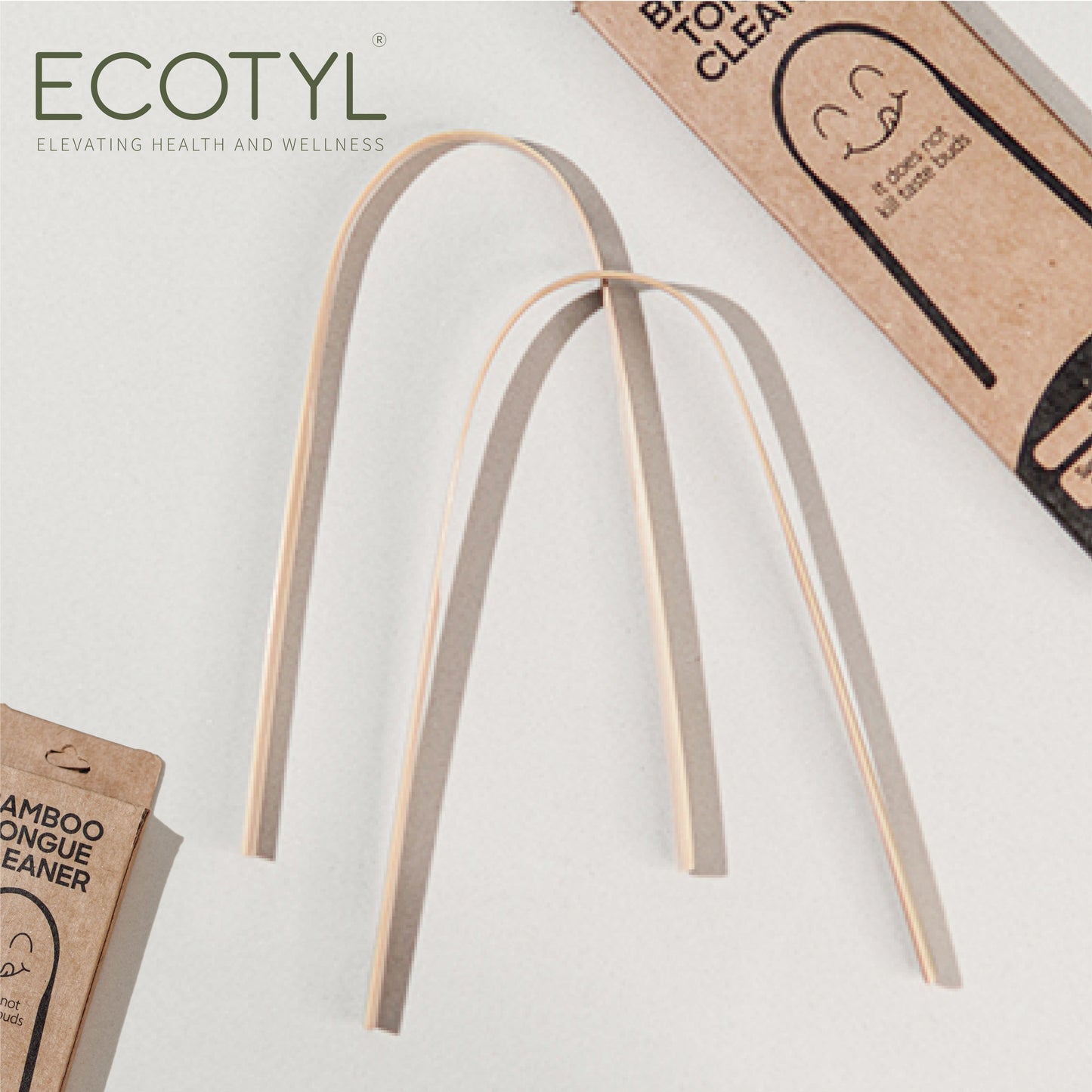 Ecotyl Bamboo Tongue Cleaner | For Oral Hygiene & Fresh Breath  - Set of 2